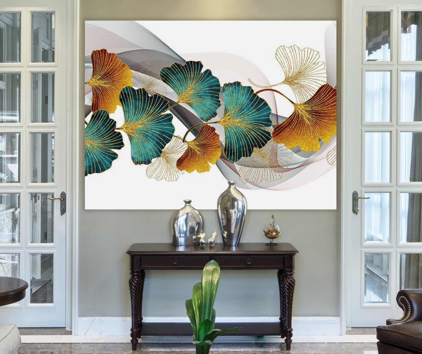 Tapiz LED KaiSha para colgar en la pared; Decoración de arte abstracto moderno Paisaje bohemio Floral