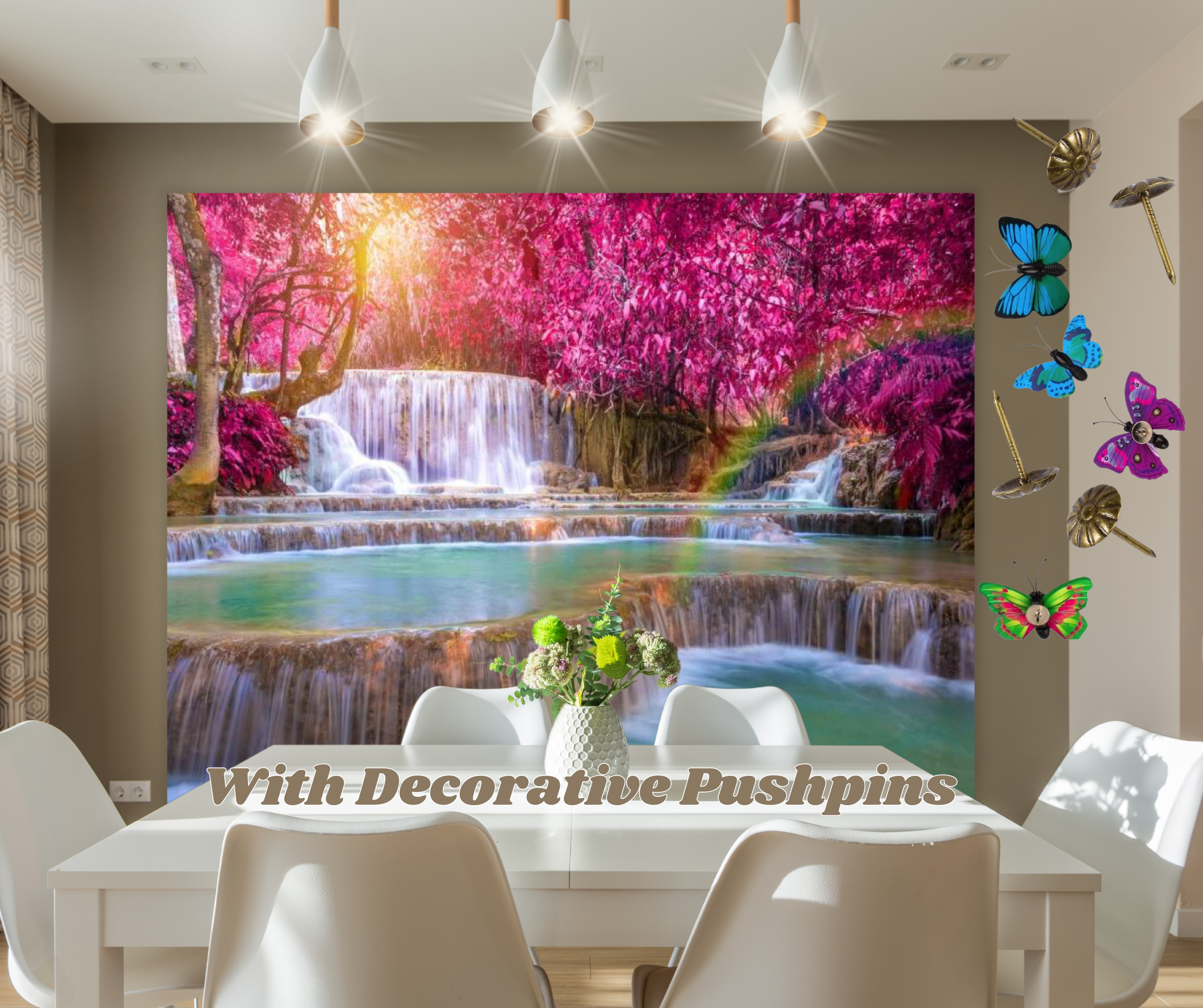 KaiSha Tapestry Wall Hanging; Japanese Pink Cherry Blossom Art Home Décor; Large Modern Backdrop Artwork (79"x59")