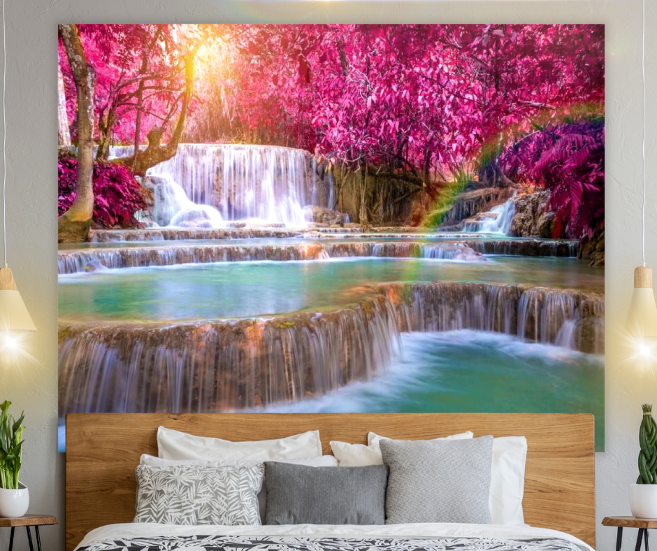 KaiSha Tapestry Wall Hanging; Japanese Pink Cherry Blossom Art Home Décor; Large Modern Backdrop Artwork (79"x59")