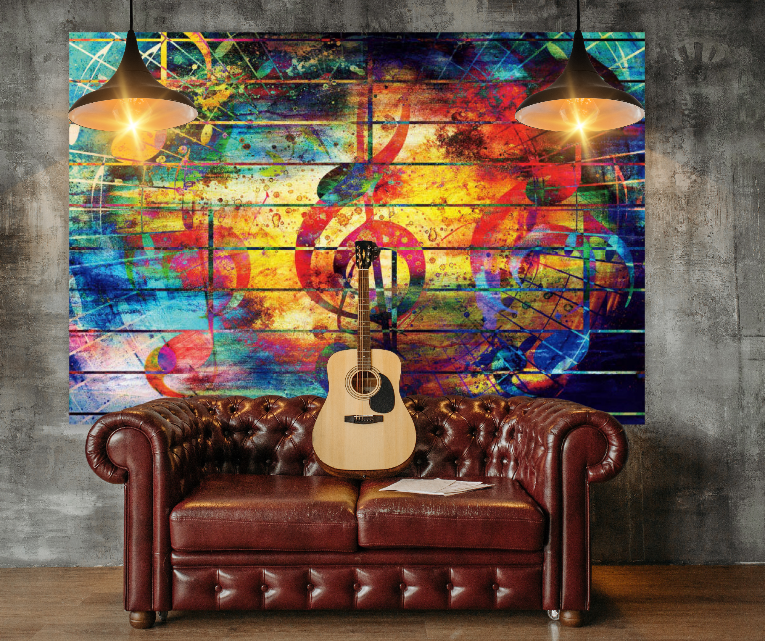 KaiSha Tapestry Wall Hanging; Music Lovers Home Décor Boys Bedroom Art Game Room Backdrop Guitar