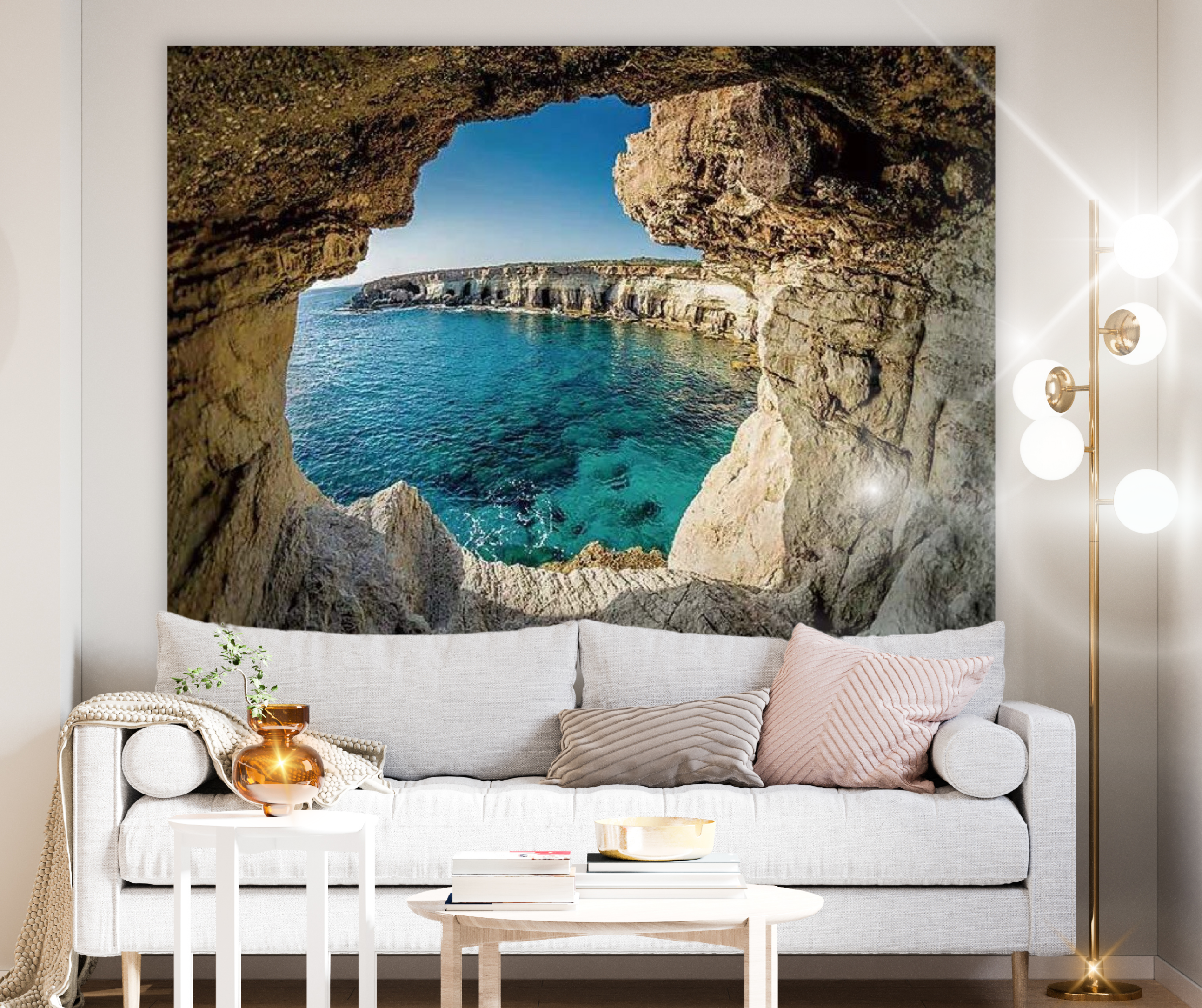 KaiSha Tapestry Wall Hanging; Beach Home Décor Ocean Sea Blue Art Bedroom Living Room Nature Backdrop (79x59)