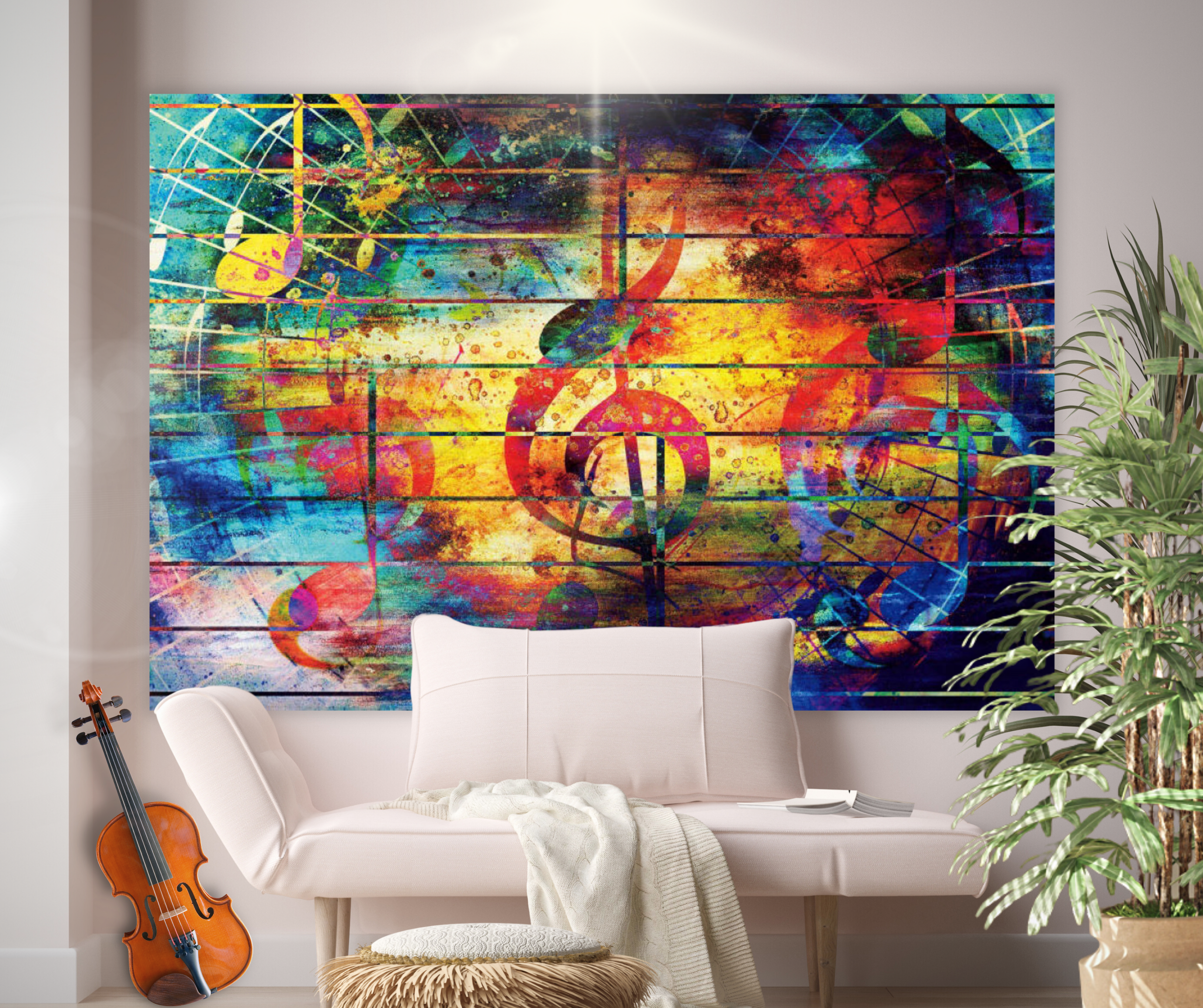 Tapiz LED KaiSha para colgar en la pared; Decoración de arte abstracto moderno Decoración del hogar Dormitorio Sala de estar Naturaleza Cascada Paisaje