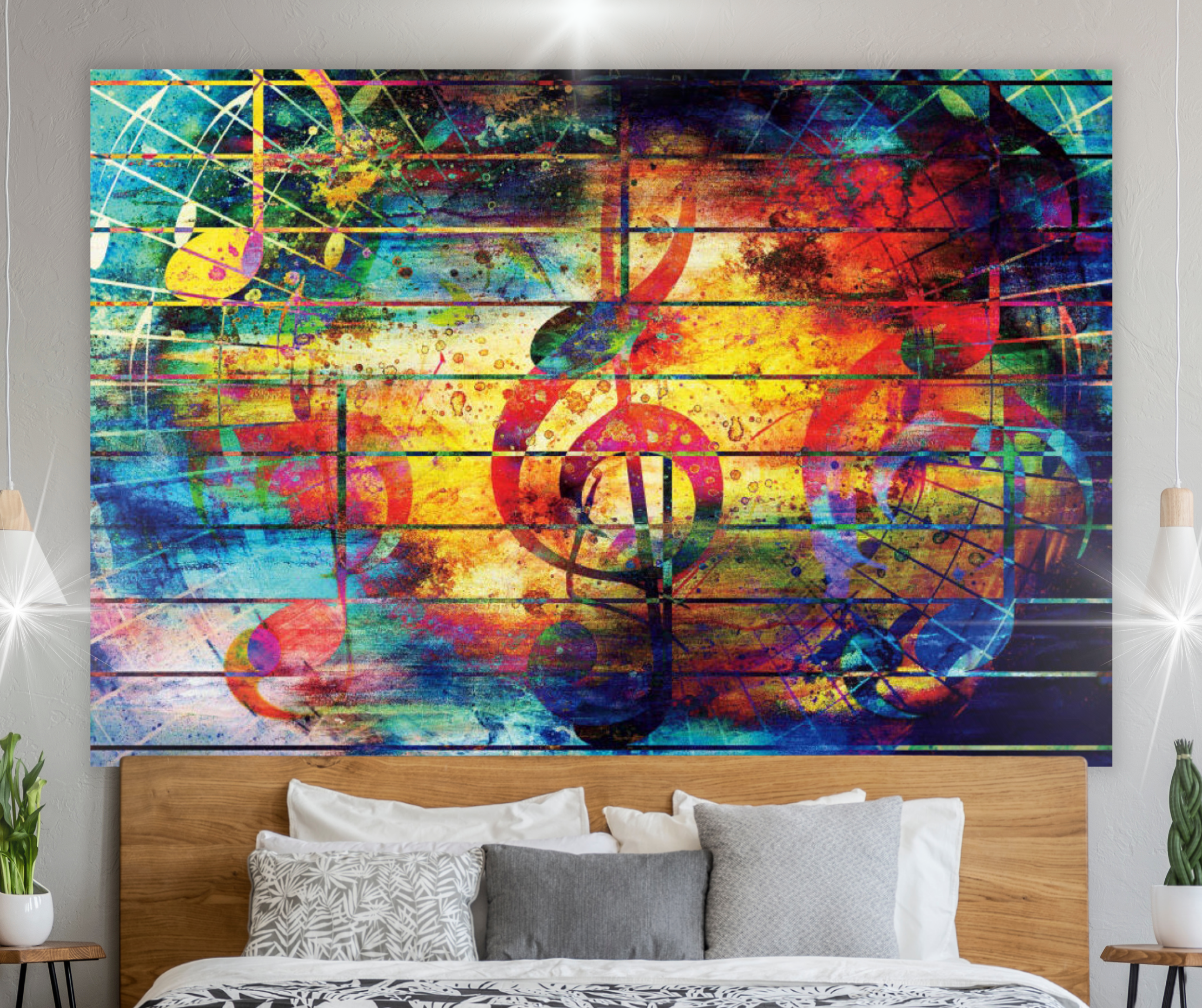 Tapiz LED KaiSha para colgar en la pared; Decoración de arte abstracto moderno Decoración del hogar Dormitorio Sala de estar Naturaleza Cascada Paisaje