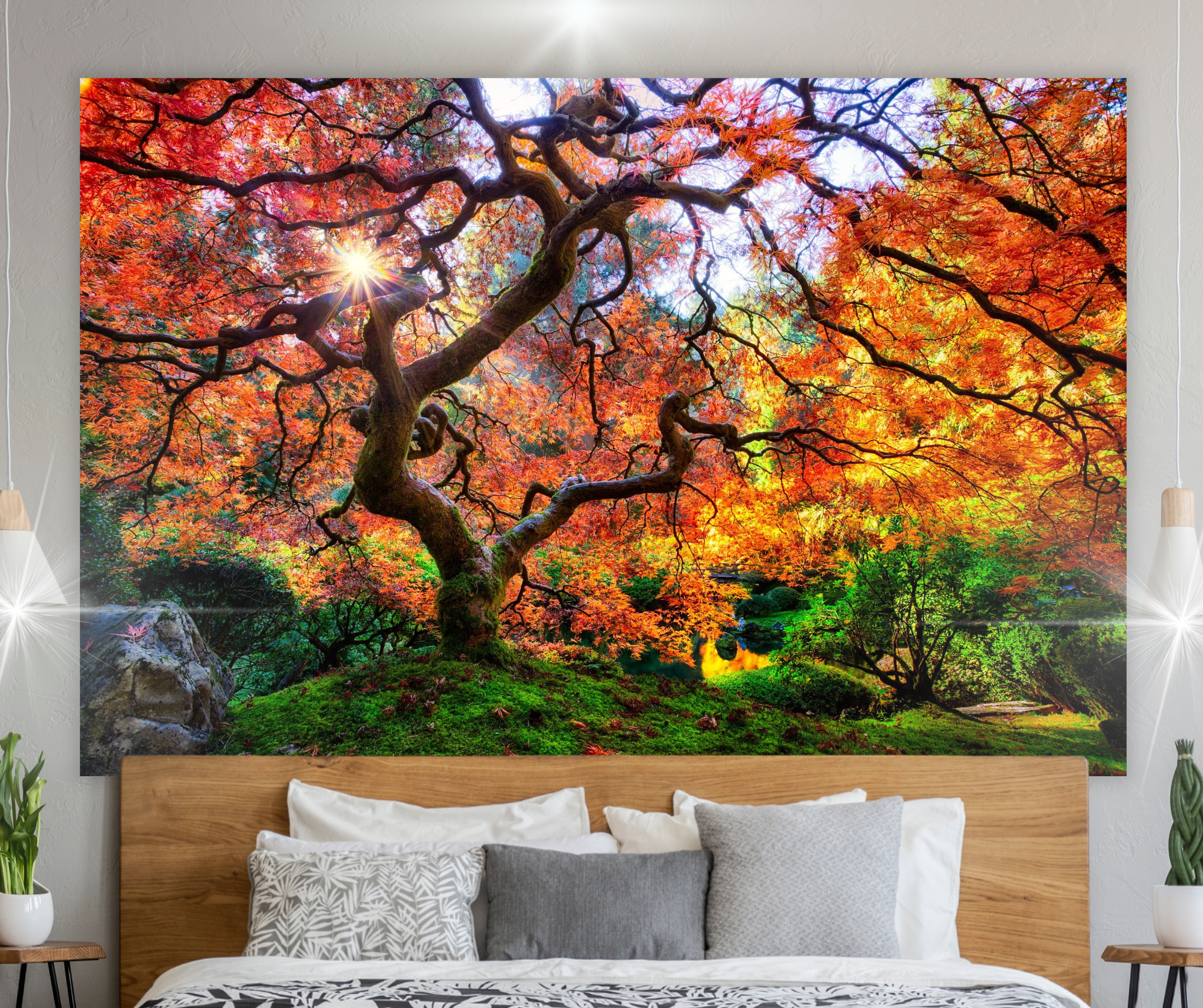 KaiSha Tapestry Wall Hanging; Forest Nature Wall Backdrops Tree of Life Artwork Garden Wall Decor Art
