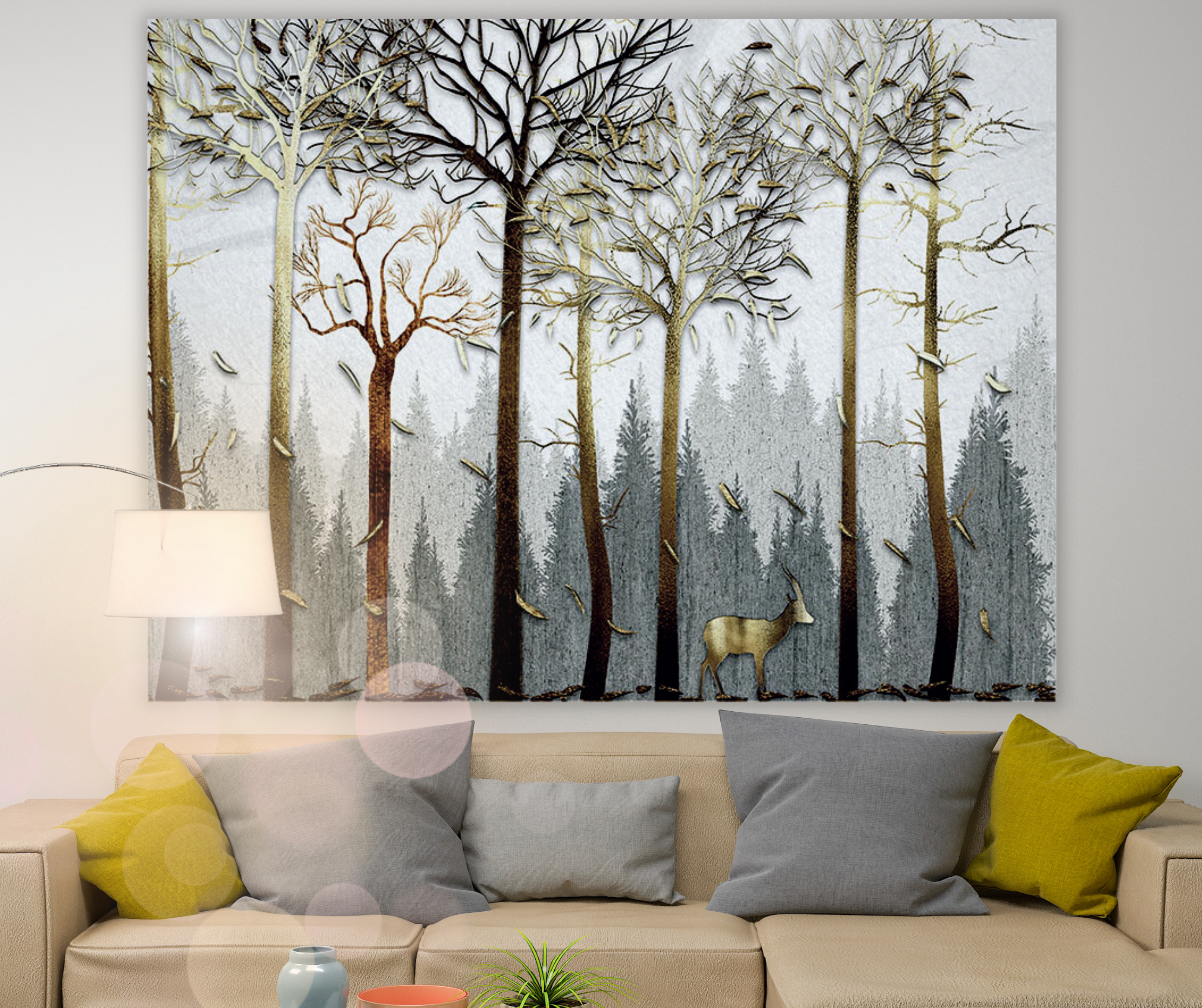 KaiSha Tapestry Wall Hanging; Wall Decor Winter Forest Trees Art Bedroom Nature Backdrop Wedding