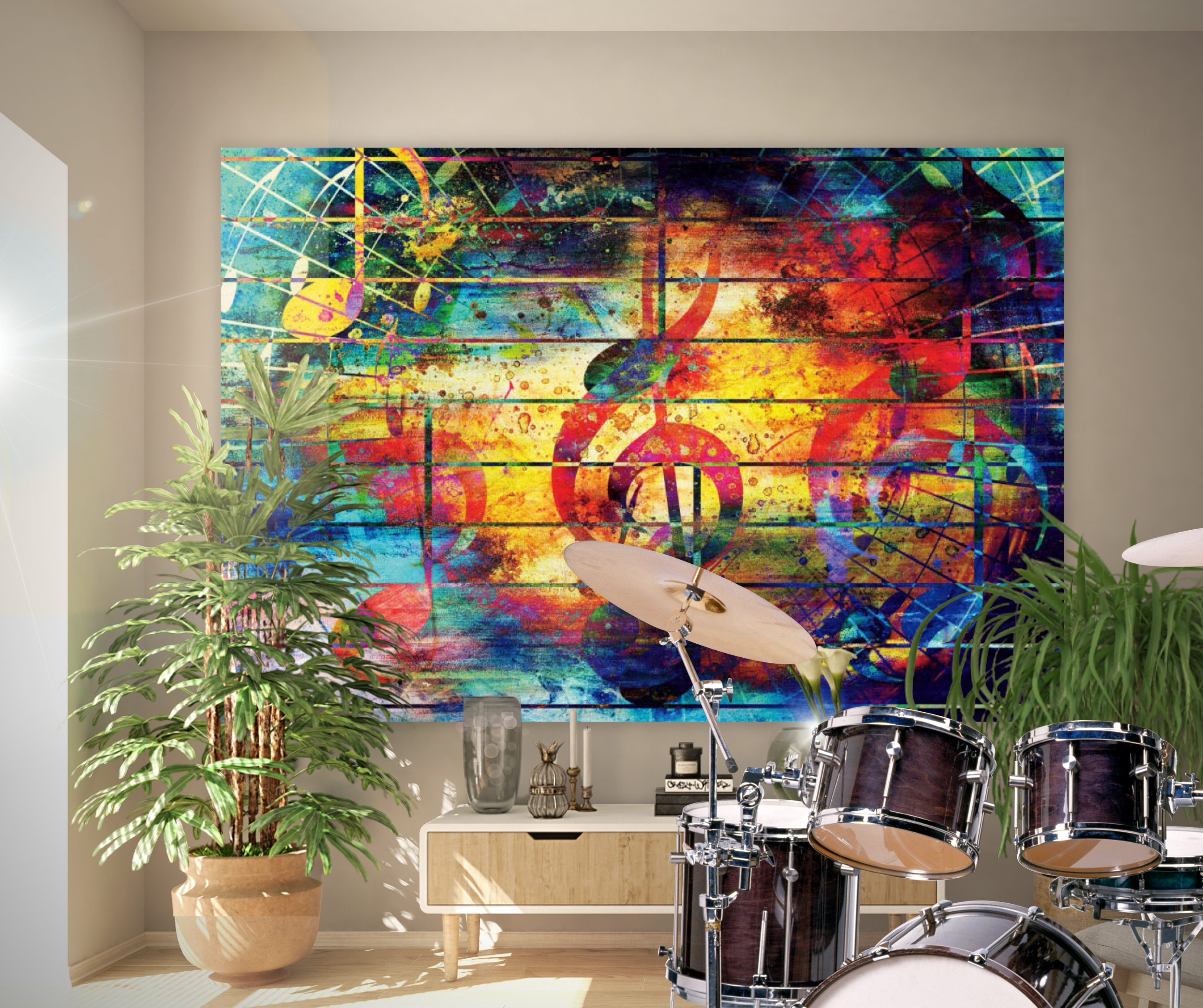 Tapiz LED KaiSha para colgar en la pared; Decoración de arte abstracto moderno Decoración del hogar Dormitorio Sala de estar Naturaleza Cascada Paisaje