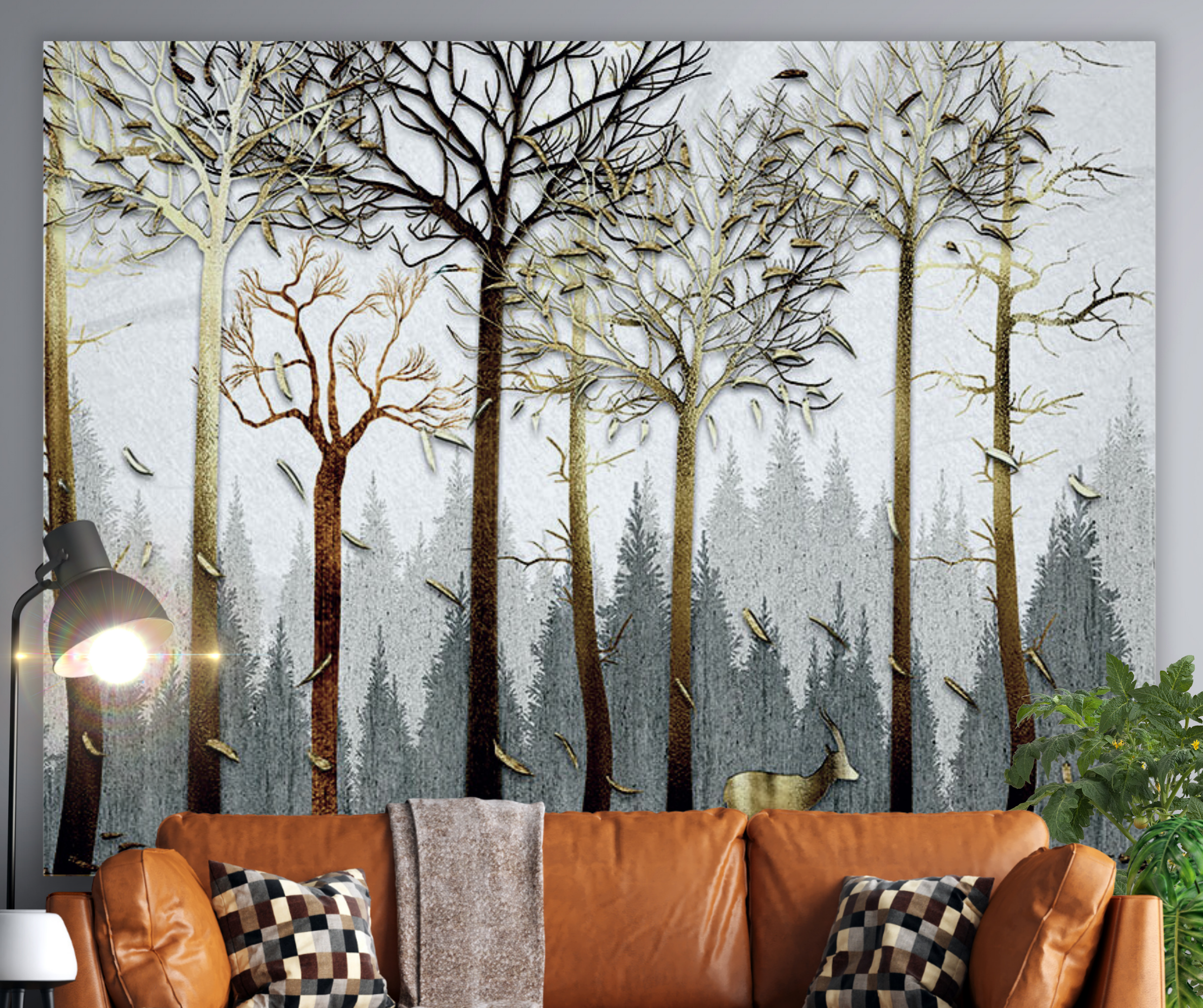 KaiSha Tapestry Wall Hanging; Wall Decor Winter Forest Trees Art Bedroom Nature Backdrop Wedding