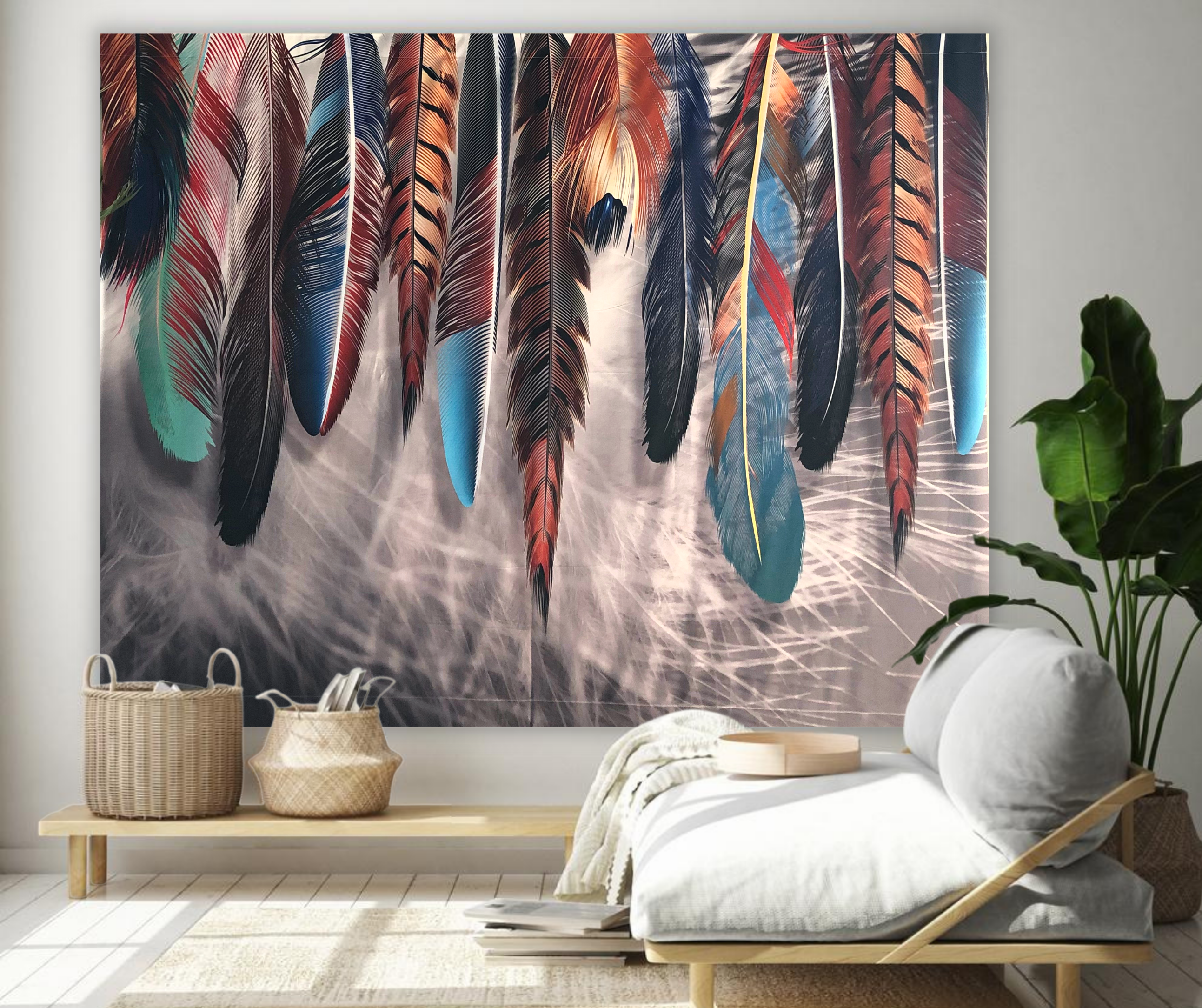 KaiSha LED Tapestry Wall Hanging; Modern Abstract Boho Art Bohemian Dream Catcher
