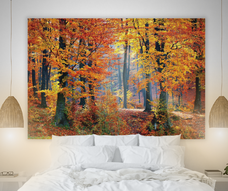 KaiSha Tapestry Wall Hanging; Modern Abstract Forest Scene Art Home Décor Large Nature Artwork (79"x59")