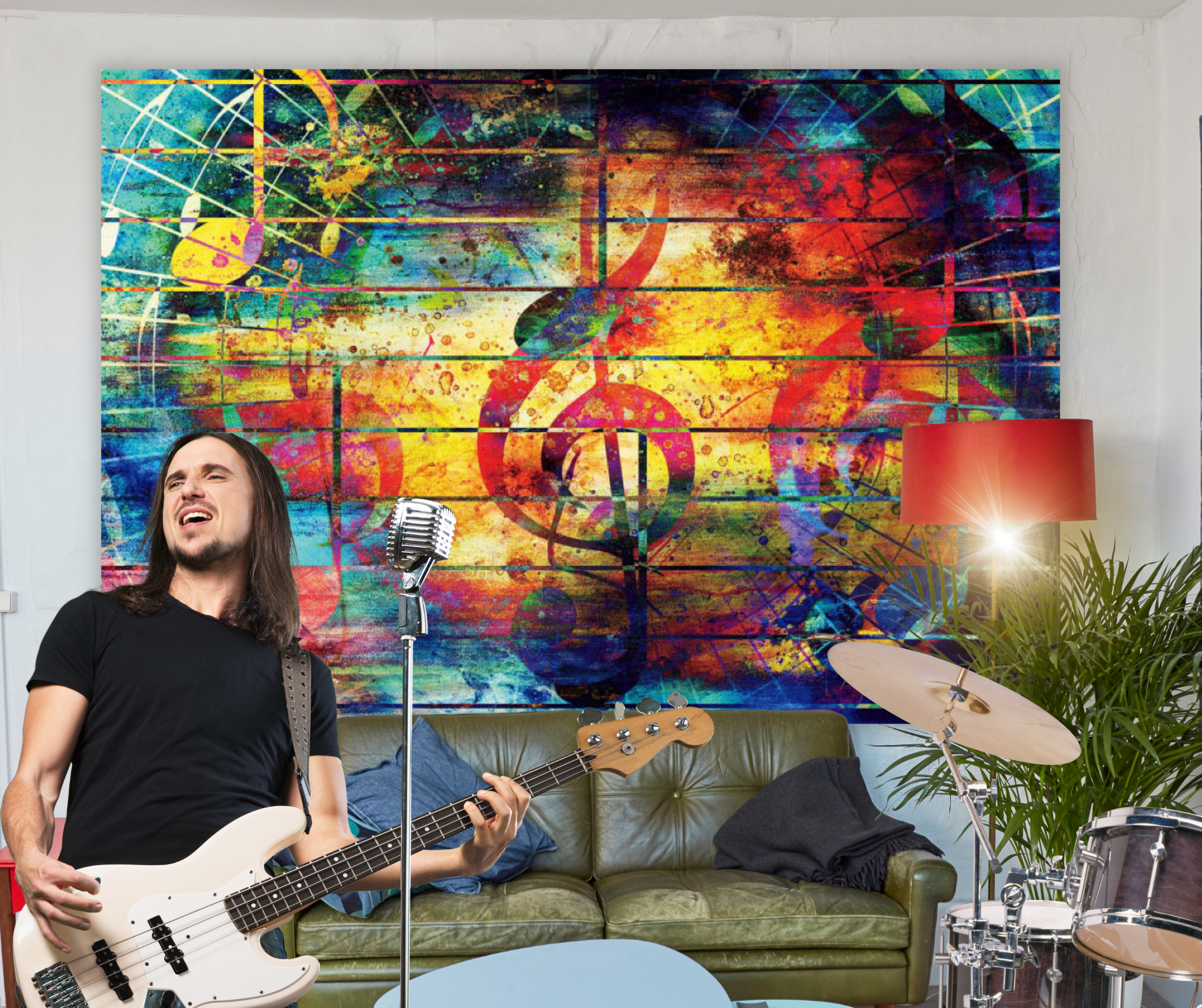 KaiSha Tapestry Wall Hanging; Music Lovers Home Décor Boys Bedroom Art Game Room Backdrop Guitar