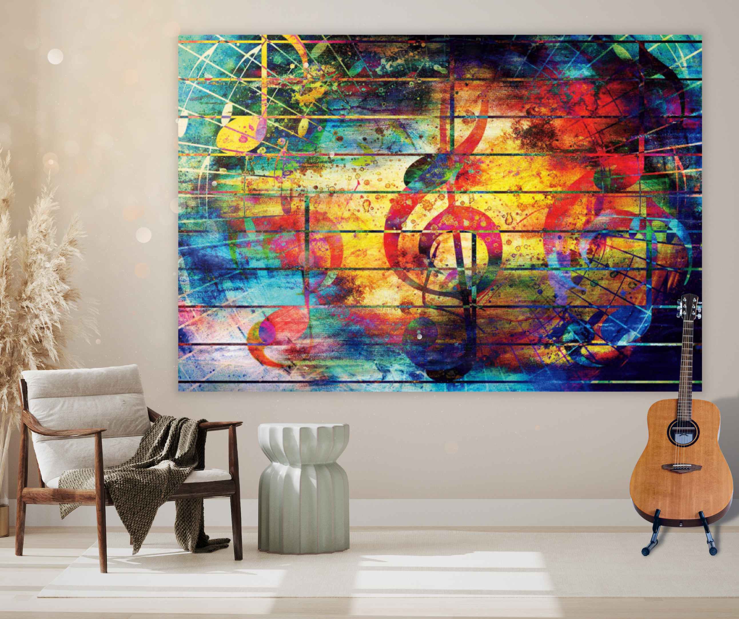 KaiSha Tapestry Wall Hanging; Music Lovers Home Décor Boys Bedroom Art Game Room Backdrop Guitar