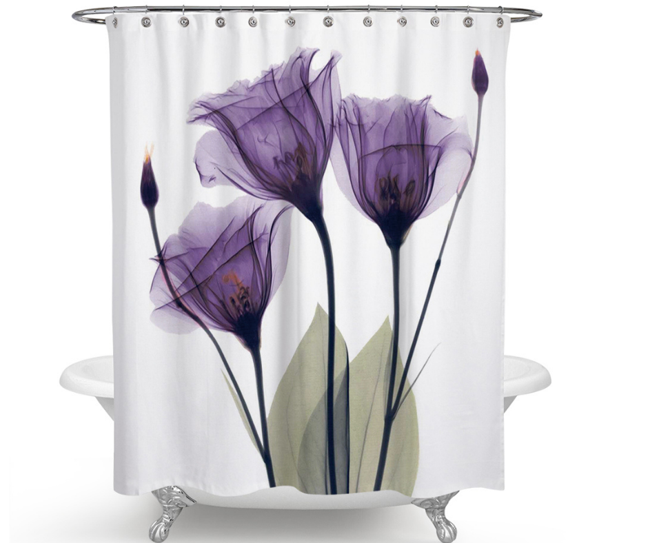 Bathroom Shower Curtain 70"x70" with 12 Metal Rings; Waterproof Polyester Fabric (Farmhouse Bohemian Floral) Kaisha Shower Curtains