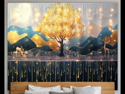 KaiSha LED Tapestry Wall Hanging; Modern Art Décor Home Decoration Bedroom Dorm Living Room Classic Bohemian Nature Boho Abstract Canvas Poster